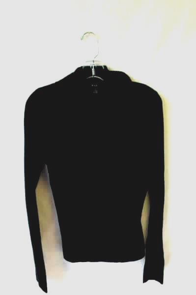 Women's Black Cowl Neck Long Sleeve Pullover Sweater By Evie Size M 100% Acrylic