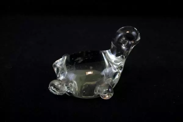 Art Glass Clear Turtle Figurine Knick Knack Glass Paper Weight 