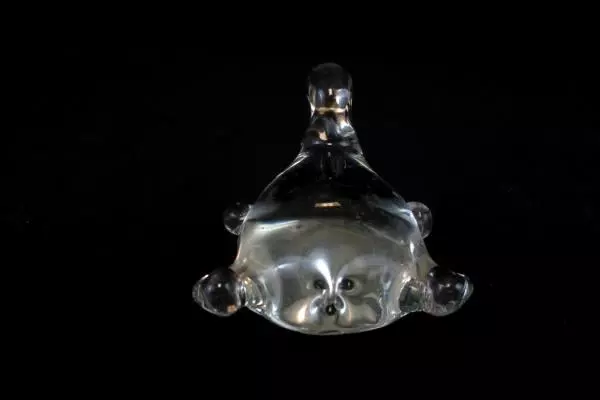 Art Glass Clear Turtle Figurine Knick Knack Glass Paper Weight 