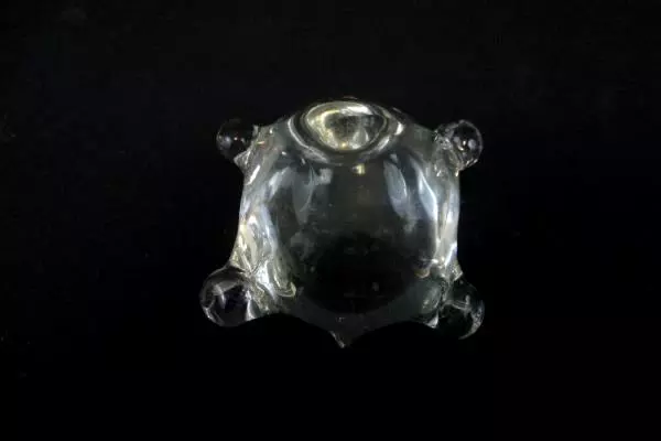 Art Glass Clear Turtle Figurine Knick Knack Glass Paper Weight 