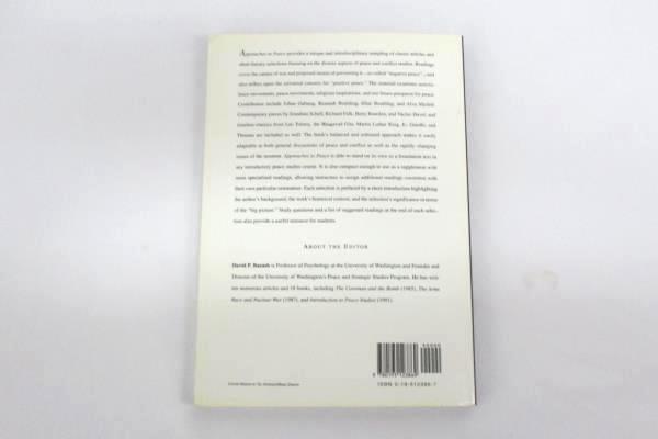 2000 Paperback Approaches to Peace: A Reader in Peace Studies by David P. Barash