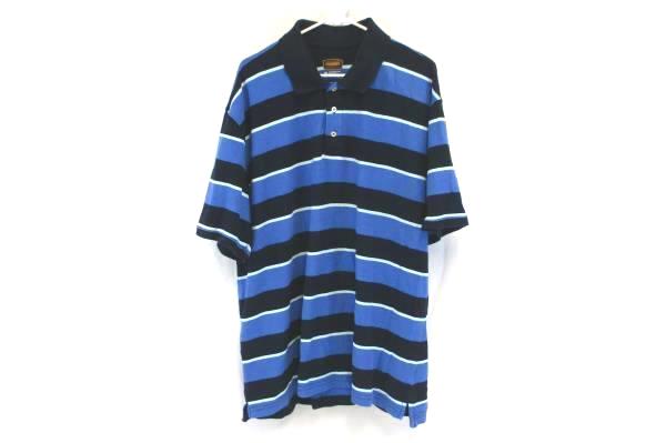 Foundry Supply Co. Polo Shirt 2XL Tall Blue Striped Short Sleeve Men's XXL