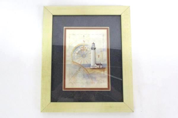 Two 11.5" x 9.5" Martin Figlinski Framed Lighthouse Lithographs