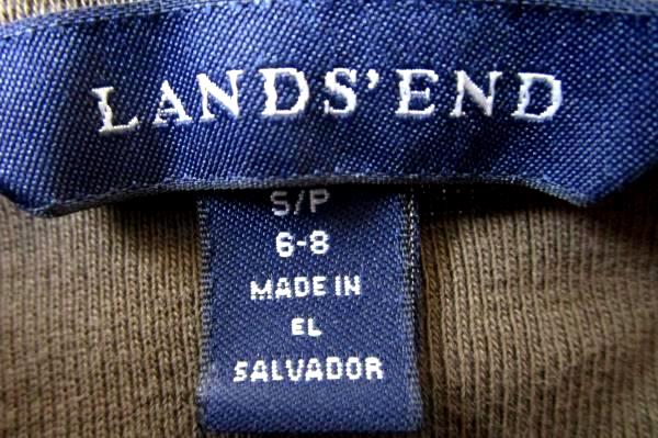 Women's Brown Short Sleeve Crew Neck Shirt By Lands' End Size 6-8 100% Cotton