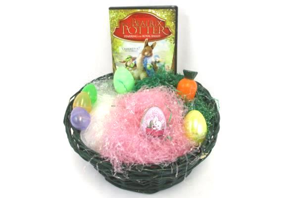 Tales Of Beatrix Potter DVD + Easter Gift Basket Passover Plastic Grass & Eggs