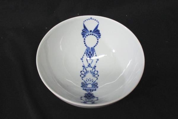 4 Piece Dish Set Coffee Mug Dinner Plate Salad Plate Soup Bowl White & Blue