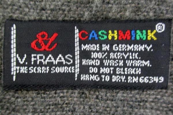 V. Fraas Cashmink NEW Gray Black White Mens One Size Plaid Fringe Hem Scarf