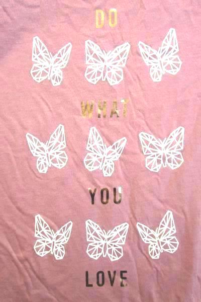 Girl's Pink "Do What You Love" Short Sleeve Geometric Shirt Old Navy Sz L 10-12
