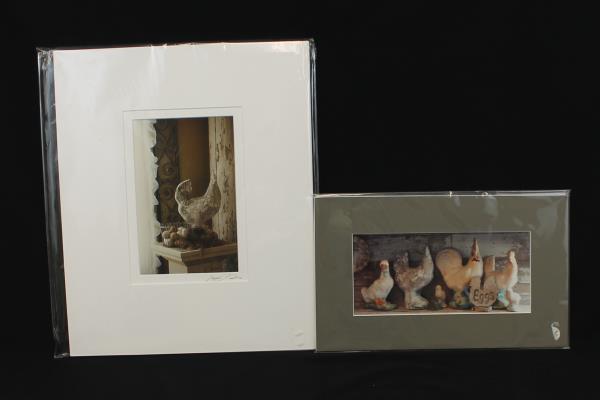 2: Artist Doreen Wynja Photograph Art Country Stone Farm Chicken Signed Matted
