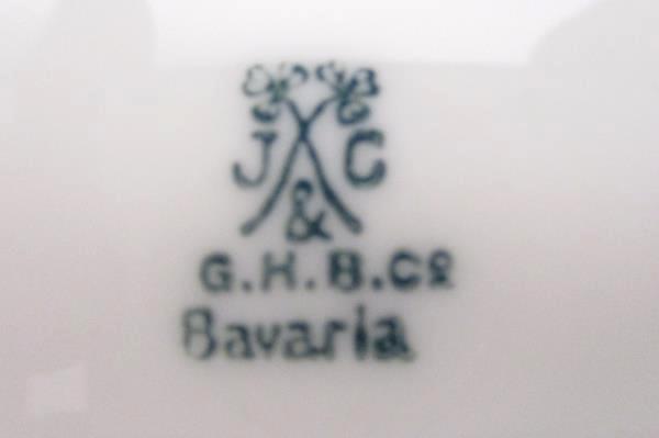 Vintage J & C GHBC Hand Painted Flower Plate Bavaria Germany 9.75" Diameter