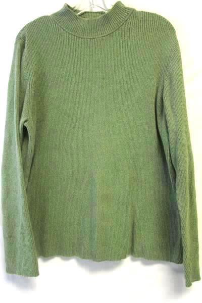 Women's Green Collared Long Sleeve Pullover Sweater Top By Karen Scott Sz Large