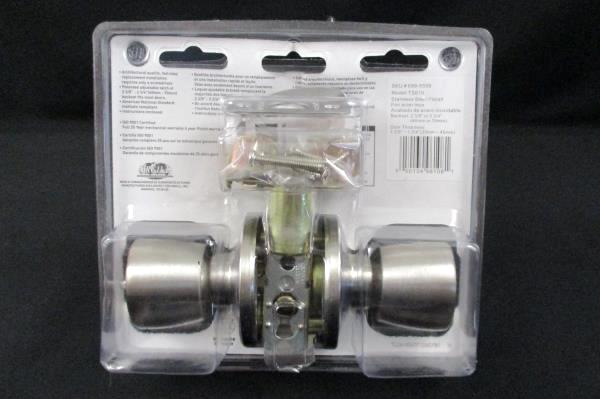 MintCraft Bed & Bath Door Knob Set Stainless Steel Finish Model TS610 NIP
