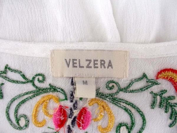 VELZERA Boho Beach Cover Up Embroidered Gauze Jacket White Hippie Festival Sz M