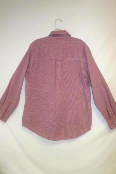 Red White Stripped Long Sleeves Full Button Up Shirt by Chaps Men's Size M