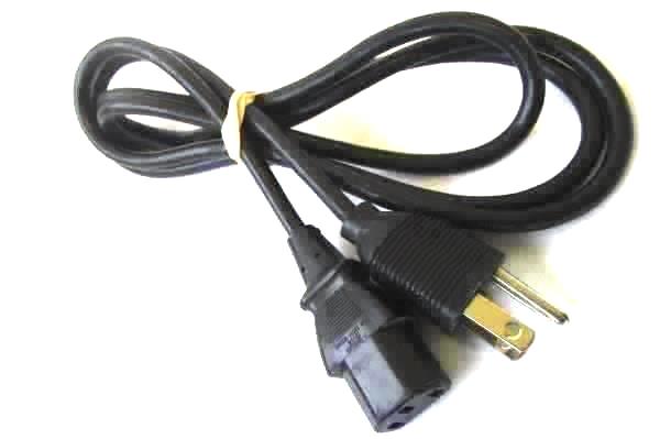 Set Of 2 AC Black Power Cords One Plug to One Connector Range 72"-76"
