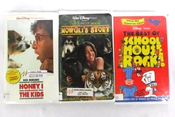 Lot 3 Disney Family VHS Movies Mowgli's Story Shrunk The Kids School House Rock