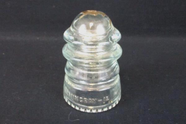 Vintage Small Clear Glass Hemingray Telephone Pole Insulator #12 USA 22-41