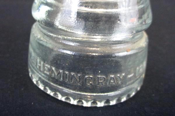 Vintage Small Clear Glass Hemingray Telephone Pole Insulator #12 USA 22-41