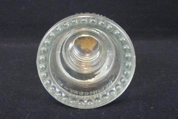 Vintage Small Clear Glass Hemingray Telephone Pole Insulator #12 USA 22-41