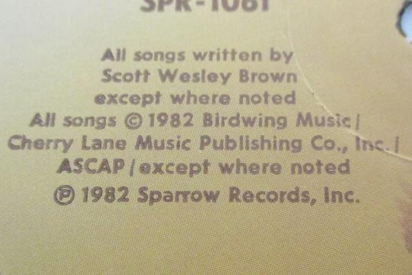 1982 Sparrow Records SCOTT WESLEY BROWN Signature 12" LP Vinyl + Sleeve