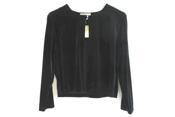 Women's Misses Sz 10-12 Coldwater Creek Black Velvet Cardigan Rhinestone Closure