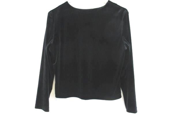 Women's Misses Sz 10-12 Coldwater Creek Black Velvet Cardigan Rhinestone Closure