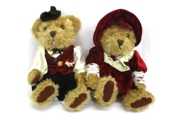Lot Of 2 J.C. Penney Teddy Bears 10" Brown Plush Victorian Male Formal Attire