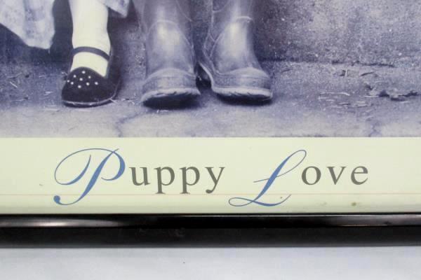 17" x 21" Framed "Puppy Love" Boy Girl Water Can Lithograph Signed Gail Good...