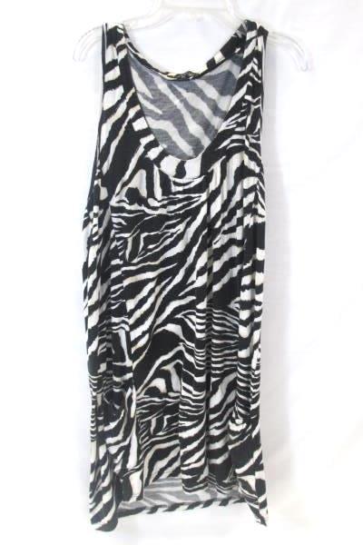 Black and White Zebra Print Sleeveless Dress By Twenty One Women's Size Medium