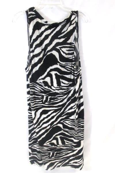 Black and White Zebra Print Sleeveless Dress By Twenty One Women's Size Medium