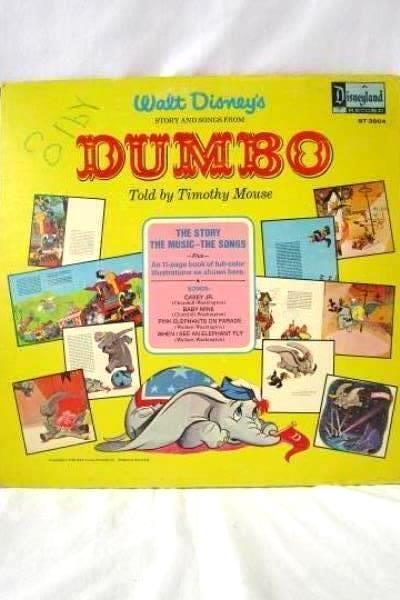 Vintage 1965 Walt Disney's Dumbo: The Story and Songs 12" 33 RPM Vinyl Record
