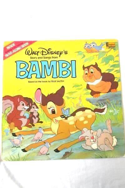 1980 Walt Disney's Story and Songs From Bambi BOOK & RECORD 12" 33RPM LP Vinyl