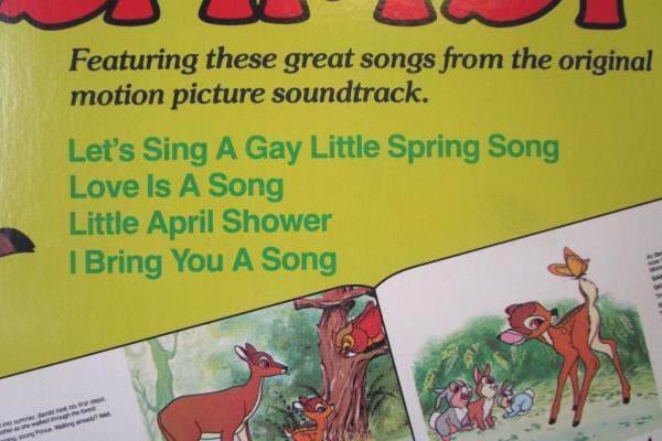 1980 Walt Disney's Story and Songs From Bambi BOOK & RECORD 12" 33RPM LP Vinyl