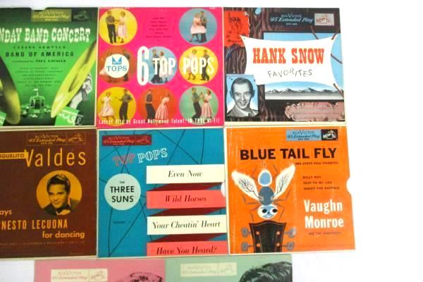 Lot of Eight Vintage RCA Victor 45 RPM Extended Play Cardboard SLEEVES ONLY