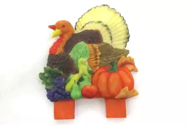 Lot 4 Retro Style Holiday Resin Garden Plant Plaque Art Sign Thanksgiving Santa