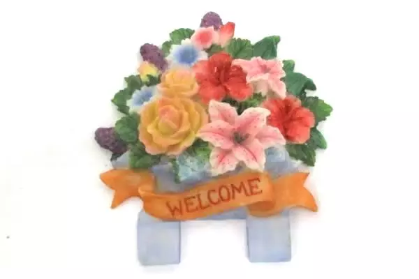 Lot 4 Retro Style Holiday Resin Garden Plant Plaque Art Sign Thanksgiving Santa