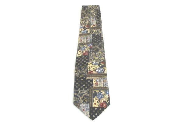 Lot of 3 Vintage Men's Necktie Tie Van Heusen Flower Leaf Shell Blue Black