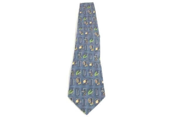 Lot of 3 Vintage Men's Necktie Tie Van Heusen Flower Leaf Shell Blue Black