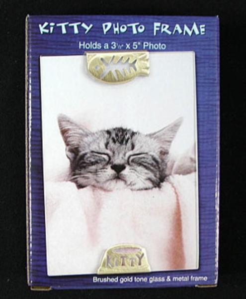 Brushed Goldtone KITTY PHOTO FRAME ~ NEW