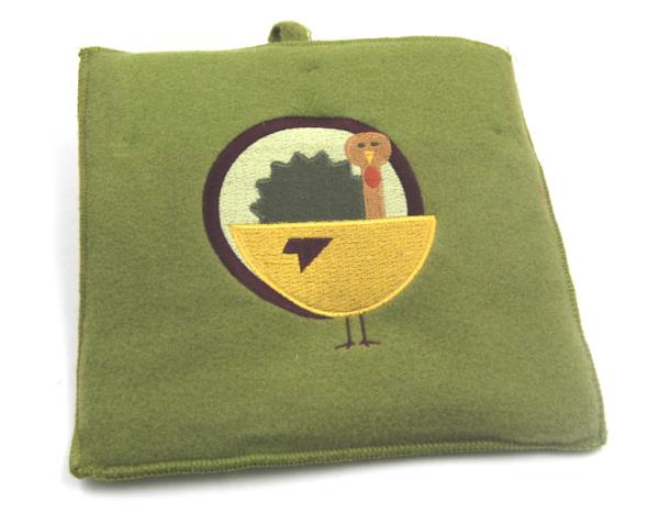 Green Thanksgiving Autumn Fall Harvest TURKEY Square Pot Holder Acrylic NEW