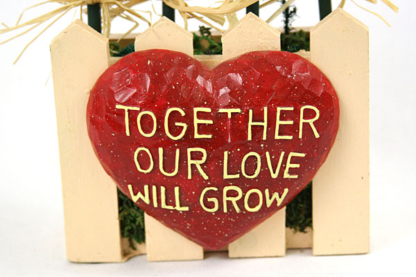 PLANTER w/ HEARTS - Together Our Love Will Grow