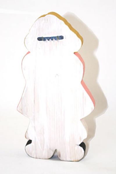 10" Painted Wood Wall Hanging - Girl with Red Heart