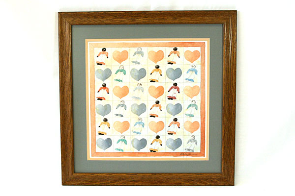Lotti Avila Dolls & Hearts Print in Wooden Frame