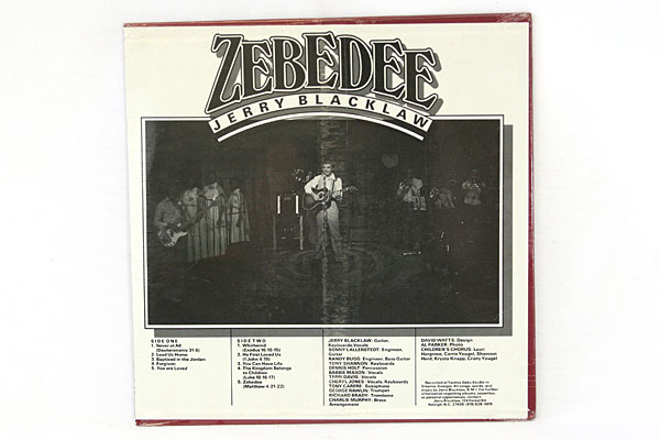 ZEBEDEE Jerry Blacklaw With Childrens Chorus Gospel Record