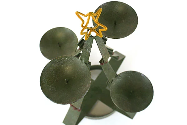 Papel Giftware Green Metal Christmas Tree Votive Candle Holder Kathy Sulewski