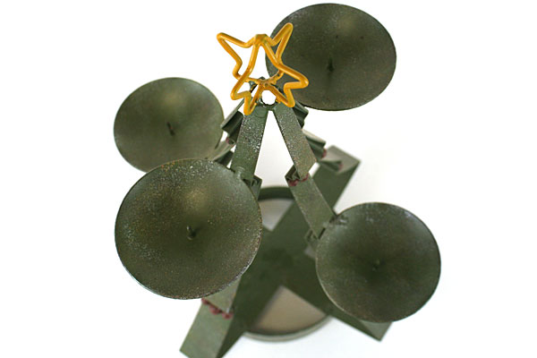 Papel Giftware Green Metal Christmas Tree Votive Candle Holder Kathy Sulewski