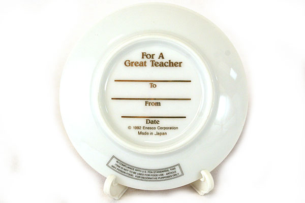 Decorative Enesco 1992 You Make Learning A Joy Porcelain Gift Plate #249149