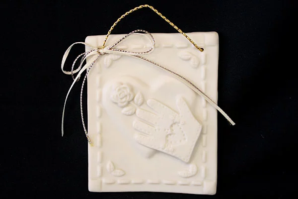 KB Design Inc Porcelain Glove with Ribbon Ornament