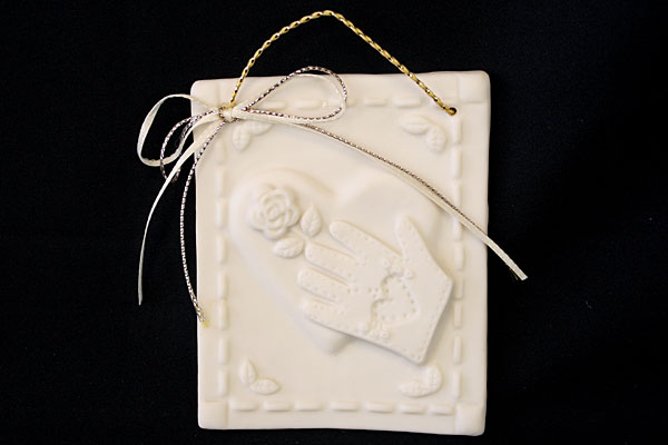 KB Design Inc Porcelain Glove with Ribbon Ornament