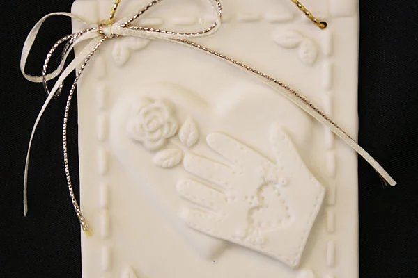KB Design Inc Porcelain Glove with Ribbon Ornament